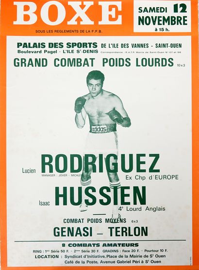 null Boxe/Lucien Rodriguez/ Poncelet/Hill/Europe. Sept affiches de Lucien Rodriguez :...