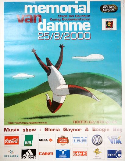null Athlétisme/Olympisme/Van Damme/Belgique/Mémorial. Deux superbes affiches autour...