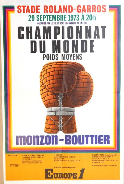 null Boxe/ Monzon/Castiglioni/Bouttier/Tonna/Roland-Garros. Deux affiches originales...