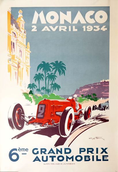 null Automobile/Monaco/Ham. Trois retirages prestige (100x68) des affiches des Grands...