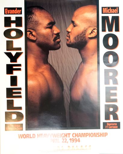 null Boxe/Holyfield/StTrop. Deux affiches originales de championnats du monde d’Evander...