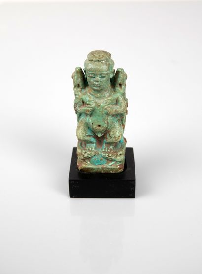 null Grande amulette fritte turquoise représentant le Dieu Ptah pathèque panthée...