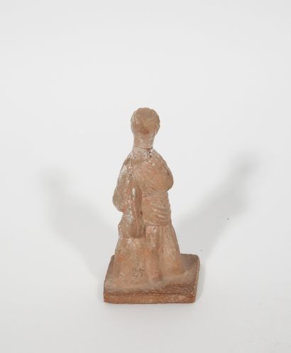 null Statuette féminine de type Tanagréen de style Grande Grèce 
Terre cuite restes...