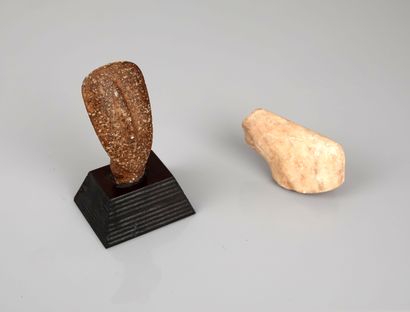 null Fragment of a female idol in the Cycladic style with refined features used as...