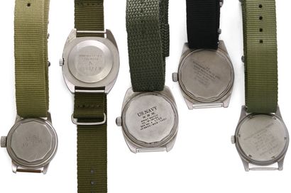 null CWC / US NAVY / Elgin / Hamilton
A set of five US Army watches (or watches reminiscent...