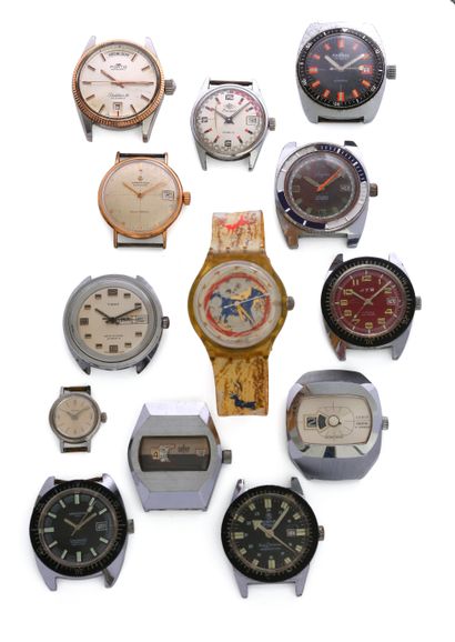 Important lot of 1950s / 1970s wristwatches,...