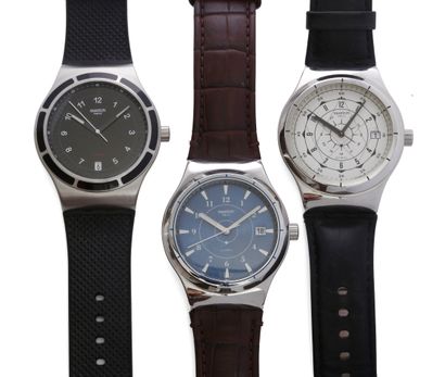 A set of plastic swatch watches, with automatic...