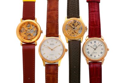 null Festina / Maty / Shivas / Albin
A lot of 4 city watches in gilded metal, two...