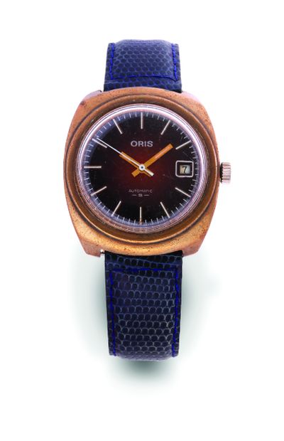 ORIS Gold-plated dress watch with automatic movement - Gold-plated cushion case,...