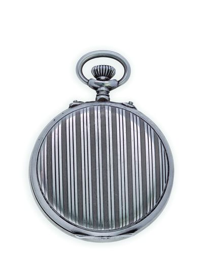 ZENITH Pocket alarm watch with mechanical movement - Round steel case, smooth bezel,...