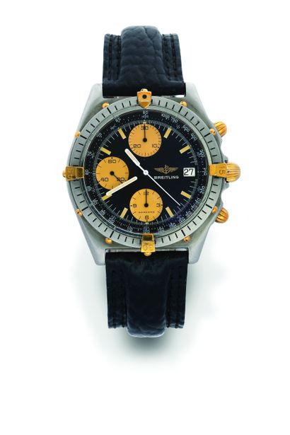 BREITLING Chronomat reference 81950
Steel and 18K yellow gold 750 thousandths chronograph...