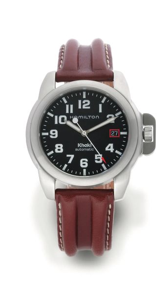 HAMILTON Khaki
Steel sports watch with automatic movement - Round case, smooth bezel,...