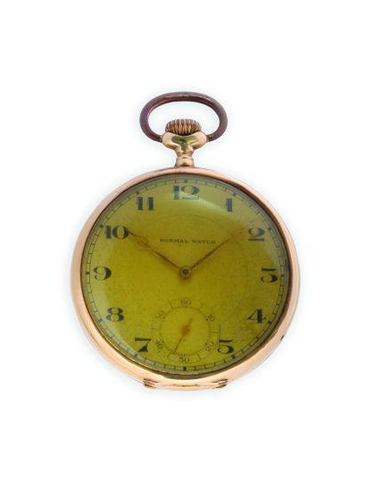 NORMAL WATCH 14K 585 thousandths yellow gold pocket watch with mechanical movement...