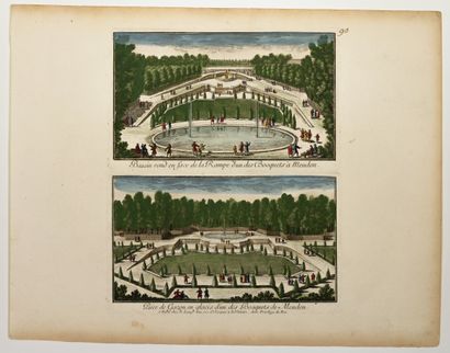 null HAUTS-DE-SEINE. Château de MEUDON (92). 4 Views of the Garden and its Bosquets,...