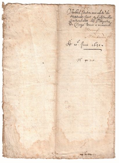 null AIN. CLERGÉ - MONTREVEL EN BRESSE (01) - 10 Juin 1650, Verbail contenant Acte...
