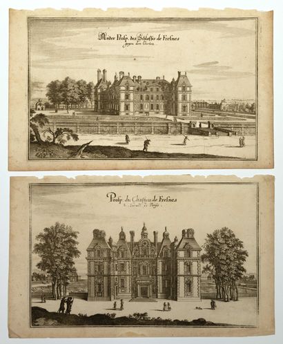 null VAL DE MARNE. 3 XVIIth century views of the Château de BERNY in FRESNES (94):...