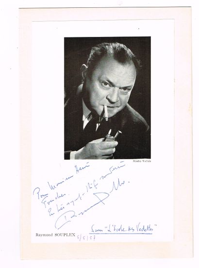 null SPECTACLE - Raymond SOUPLEX (1901 – 1972, acteur) / Photo de programme dédicacée...