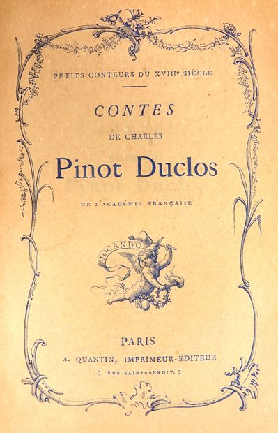 null PINOT DUCLOS: Contes de Charles Pinot Duclos…avec une notice bio-bibliographique...