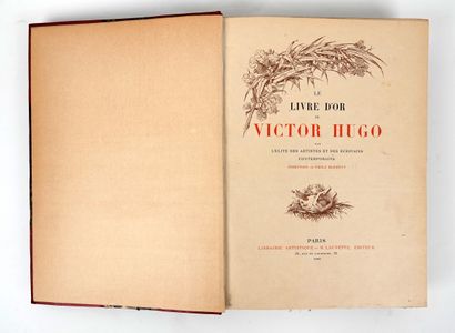 null Le Livre d'or de Victor HUGO. Launette, 1883. In-4 bradel of red half-maroquin...
