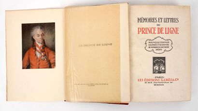 null PRINCE de LIGNE: Memoirs and letters. Crès et Cie, 1923. In-8 vintage red half-chagrin...