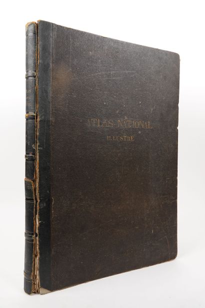 null LEVASSEUR: Atlas national illustré. 1854. In-folio, period black half-chagrin...
