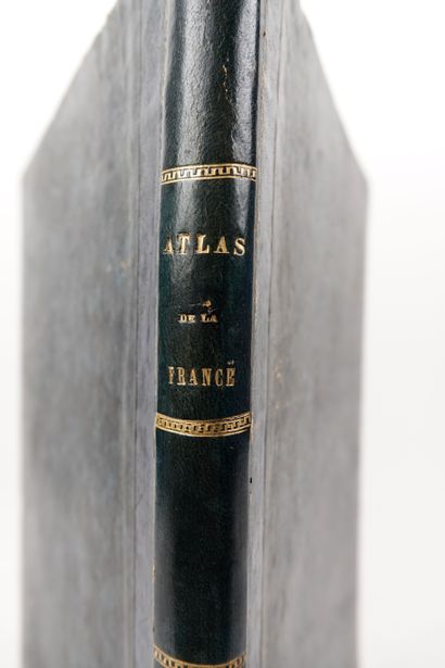 null ATLAS - In-4 antique half-binding (worn, a few tears, a number of maps have...