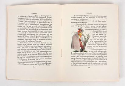 null MERIMEE (P.): Carmen. Piazza, 1948. In-8 broché, couv. Ill., étui. Edition illustrée...