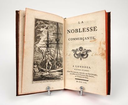 null La Noblesse commerçante. Londres et Paris, Duchesne, 1756. In-12 veau marbré...