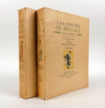 null BOCCACE: Les Contes. Gibert Jeune, 1934. 2 vol. in-4 brochés, couv. Ill. Edition...