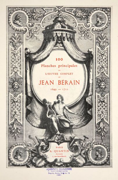 null BERAIN (Jean): 100 planches principales de l'œuvre complet de jean Bérain (1649-1711)....