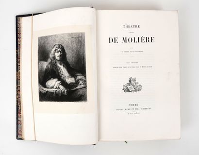 null MOLIERE: Théâtre choisi. Tours, Mame et Fils, 1878. 2 vol. In-4 demi-maroquin...