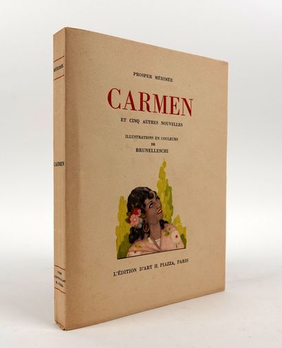 null MERIMEE (P.): Carmen. Piazza, 1948. In-8 broché, couv. Ill., étui. Edition illustrée...