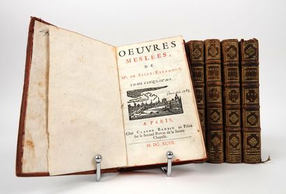 null SAINT-EVREMONT: Œuvres meslées. Paris, Barbin, 1697. 5 vol. in-12 veau brun...