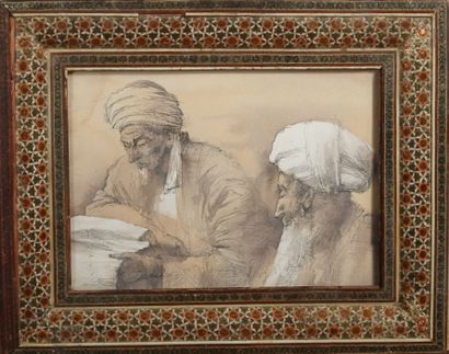 null Dessin à l'aquarelle et encre
"Deux hommes au turban"
12 x 17 cm