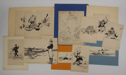 null Emile TAP (1876-1940)
Set of 21 cartoons in graphite and ink on paper
Sizes...