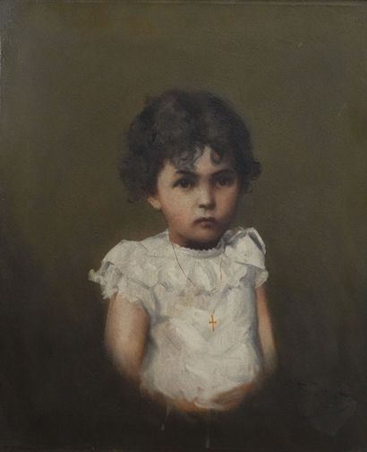 null Oil on canvas 
"Portrait of a young girl".
Signed lower right G. Banquet
60...