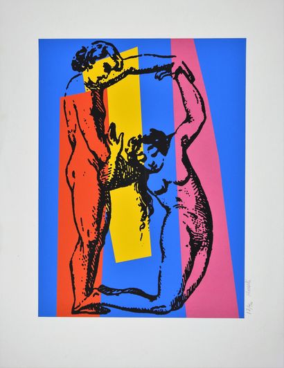 null Jean-Marie Haesslé (born 1939)
Couple on a geometric background
Silk-screen...