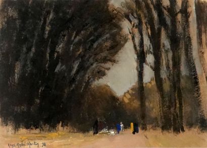 null MARTIN Henri André (1918-2004)
Walk in the woods
Gouache and watercolor signed...