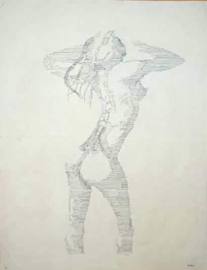 null Ferdinand SPRINGER (1907-1998)
Female nude
Black pen and pencil on paper, signed...