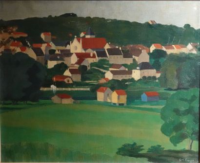 null Oil on canvas 
"Village" 
Signed lower right G.M. CRAGGS
38 x 46 cm
Lack of...