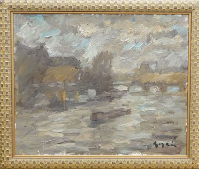 null Oil on canvas "Quai de la Seine 
Signed lower right GOGOIS
50 x 61 cm