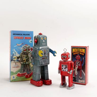 Lot de 2 figurines robots mécaniques comprenant...