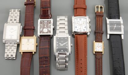 Lot de 7 montres modernes, cadrans de forme...