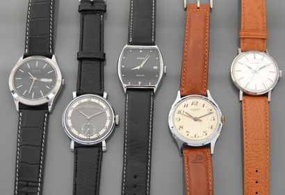 null Lot de 5 montres de ville (1950-1970) dont : Cimier, Eterna, Rado, Certina,...