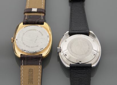null Un lot de deux montres des années 1970 de marques Olma et Herma.

Les boitiers...