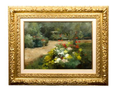 Gustave CAILLEBOTTE (Paris, 1848 - Gennevilliers, 1894) * The Garden, circa 1878.
Oil... Gazette Drouot