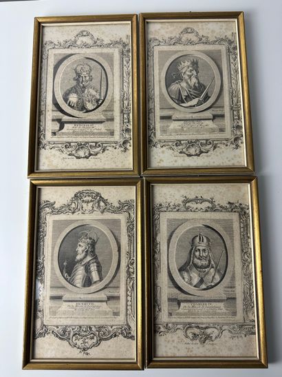 1 lot de 4 gravures du XVIIIe siècle représentant...