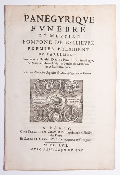null POMPONNE II DE BELLIÈVRE (1606-1657) Homme politique, Premier Président du Parlement...