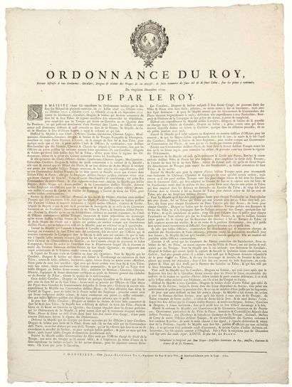 null PROVENCE. 1719. FAUX SEL FAUX TABAC de CONTREBANDE. «Ordonnance du Roy portant...