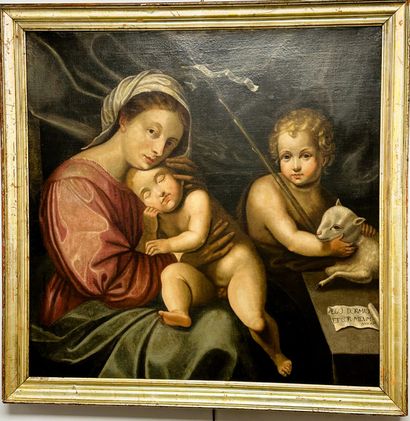null Ecole Italienne
Vierge à l'enfant endormi
Huile sur toile
Rentoilée
75 x 75...